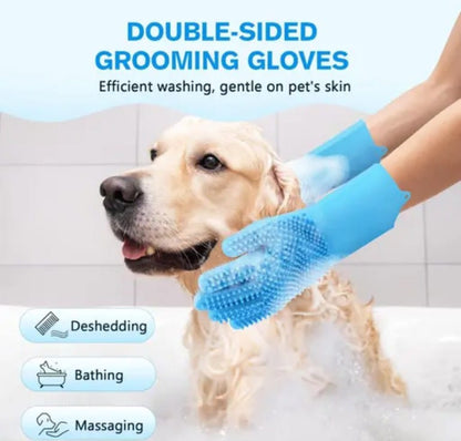 Gloves for Bathing and Hair Removal, Dogs and Cats Bath Shampoo Brush