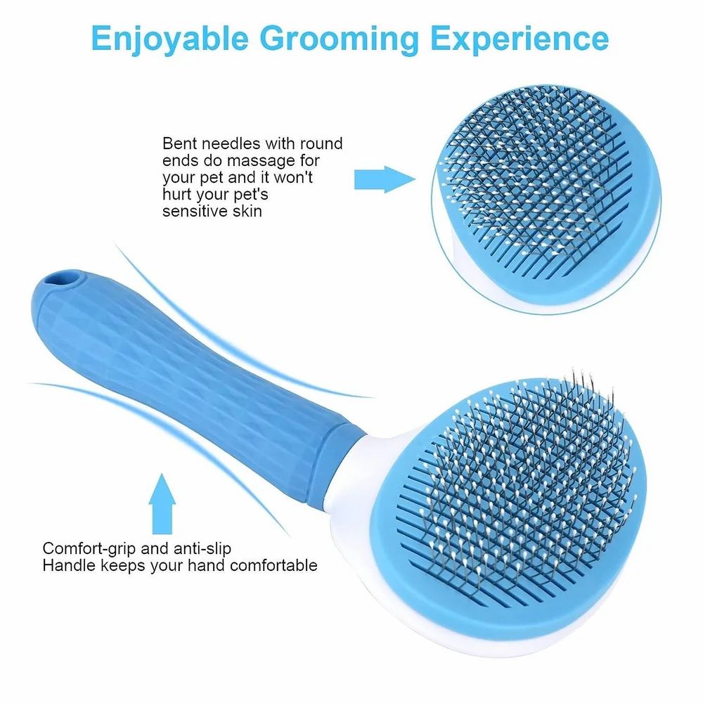 Self Cleaning Slicker Brush, Pet Grooming Shedding Brush for Dogs and Cats