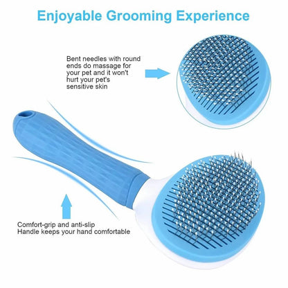 Self Cleaning Slicker Brush, Pet Grooming Shedding Brush for Dogs and Cats