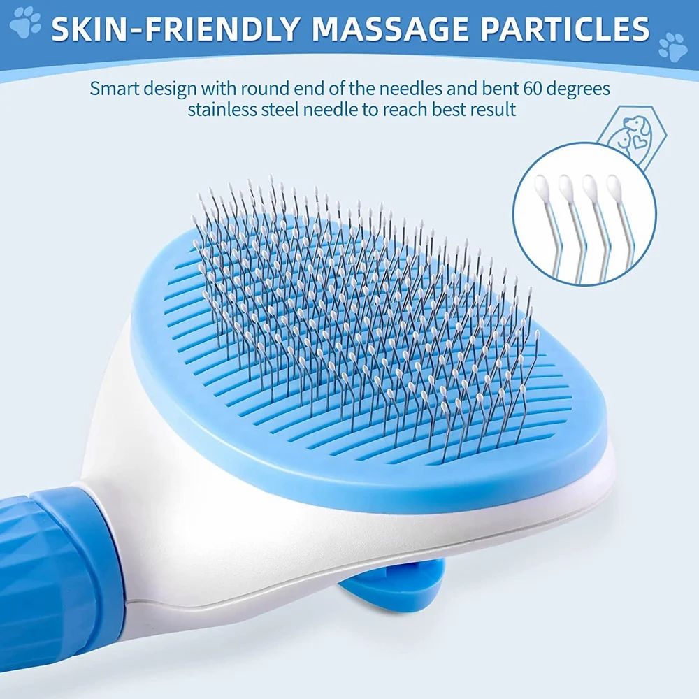 Self Cleaning Slicker Brush, Pet Grooming Shedding Brush for Dogs and Cats
